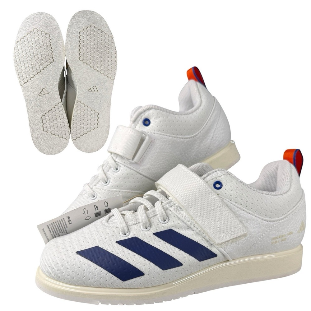 Adidas Powerlift 5 - Men's 7- White Navy Orange Weightlifting Shoes JP9878 NWOB